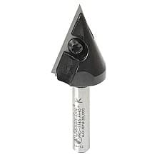 13/16" x 2-5/16" 45° CNC Insert V-Groove Router Bit, 1-Flute, 1/4" Shank
