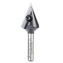 21mm x 59mm 45° CNC Insert V-Groove Router Bit, 1-Flute, 6mm Shank