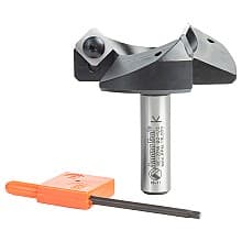 RC-2255 2-1/2" x 53/64" CNC Insert Carbide 3 Wing/Flute, Heavy Duty Spoilboard Plunging, Surfacing, Planing, Flycutter/Slab Leveler Router Bit, 1/2" Shank