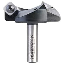 RC-2255-M 2-1/2" x 53/64" CNC Insert Carbide 3 Wing/Flute, Heavy Duty Spoilboard Plunging, Surfacing, Planing, Flycutter/Slab Leveler Router Bit, 12mm Shank