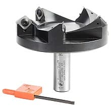 RC-2259 3-27/32" x 1-7/32" CNC Insert Carbide 5 Wing/Flute, Heavy Duty Spoilboard Plunging, Surfacing, Planing, Flycutter/Slab Leveler Router Bit, 3/4" Shank