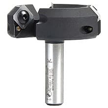 RC-2261 2-1/2" x 53/64" Insert Carbide 3 Wing/Flute, Heavy Duty Spoilboard Plunging, Surfacing, Planing, Flycutter/Slab Leveler Router Bit, 1/2" Shank with Anti-Kick Back