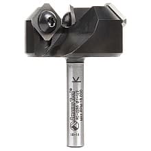 RC-2265 1-1/2" x 3/4" CNC Insert Carbide 3 Wing/Flute, Heavy Duty Spoilboard Plunging, Surfacing, Planing, Flycutter/Slab Leveler Router Bit, 1/4" Shank