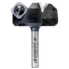 RC-2265-M 1-1/2" x 3/4" CNC Insert Carbide 3 Wing/Flute, Heavy Duty Spoilboard Plunging, Surfacing, Planing, Flycutter/Slab Leveler Router Bit, 6mm Shank