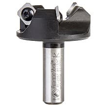 RC-2267 1-3/4" x 3/4" CNC Insert Carbide 3 Wing/Flute, Heavy Duty Spoilboard Plunging, Surfacing, Planing, Flycutter/Slab Leveler Router Bit, 1/2" Shank
