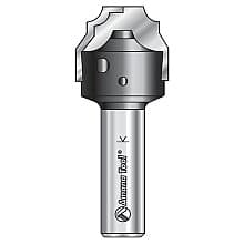 RC-2480 25/32" x 23/64" CNC Insert Nova System Bead Plunge Bit form for MDF/Wood Cabinet Doors, 1/2" Shank