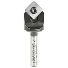 43/64" x 2-9/32" Insert Double Edge Folding V-Groove Router Bit for Shaping Composite Panel, 2-Flute, 1/4" Shank