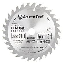 5-1/2" x 30 Teeth Rip/Cross-Cut General Purpose Saw Blade, 5/8" Bore Diameter