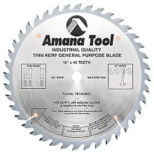 10" x 40 Teeth Thin Kerf Rip/Cross-Cut General Purpose Saw Blade