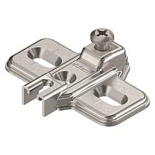 Modul One-Piece Wing Mounting Plate for Wood Screw, Nickel-Plated, Screw-On, 0mm