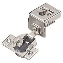 Compact Clip 31C3 110° Opening Wrap-Around Face Frame Hinge, 45mm Boring Pattern, Self-Closing, 1-3/8" Overlay, Screw-On