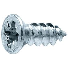 #6 x 5/8" Flat Head Wood Screw, Pozi Drive Deep Thread and Sharp Point, Nickel-plated, Box of Hundred by Blum