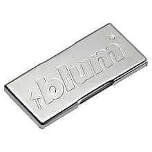 Hinge Arm Embossed Blum Emblem Cover Cap, Nickel-Plated