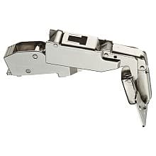 Clip Top 170° Opening Hinge, 45mm Bore Pattern, Free-Swinging, Half Overlay, Nickel-Plated, Screw-On