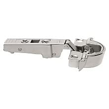 Clip Top 95° Opening Narrow Aluminum Door Hinge with BLUMOTION Soft-Closing, Overlay, Nickel-Plated, Screw-On