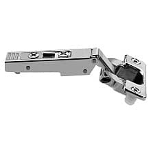 Clip Top 120° Opening Hinge, 45mm Bore Pattern, Self-Closing, Full Overlay, Nickel-Plated, Dowelled