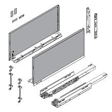 Legrabox Drawer System F Height, 9-1/2", 125# Capacity Full-Extension with BLUMOTION