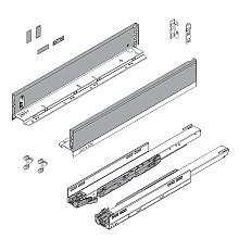 Legrabox Drawer System M Height, 3-9/16", 170# Capacity Full-Extension with BLUMOTION