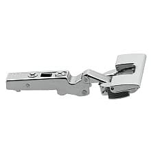 Clip Top -30° Angled 110° Opening Hinge, 45mm Boring Pattern, Self-Closing, Overlay, Nickel-Plated, Inserta