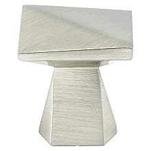 1-3/16" Swagger Square Knob, Brushed Nickel