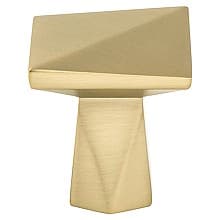 1-3/16" Swagger Square Knob, Modern Brushed Gold, 1-3/16" Length