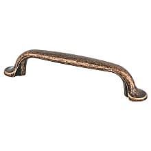 96mm Euro Rustica Flat Pull, Rustic Copper, 4-15/16" Length