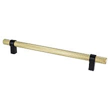 8-13/16" Radial Reign Posts Bar Pull, Modern Brushed Gold/Matte Black