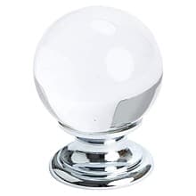 1-3/16" Europa Clear Crystal Knob, Polished Chrome/Transparnet