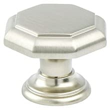1-3/8" Euro Classica Octagonal Knob, Brushed Nickel