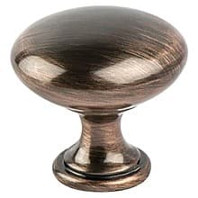 1-1/8" Euro Moderno Knob, Brushed Antique Copper