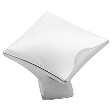 1-1/4" Twist Square Cabinet Knob, Polished Nickel (10/Box)