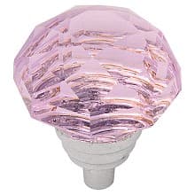 1-1/4" x 1/2" Crystal Palace Cabinet Knob, Glass/Chrome (10/Box)