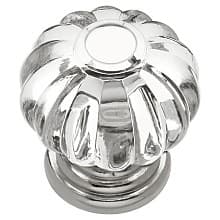 1-1/8" Crystal Palace Cabinet Knob, Crysacrylic/Polished Nickel (10/Box)