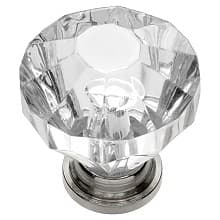 1-1/4" Crystal Palace Cabinet Knob, Crysacrylic/Polished Nickel (10/Box)