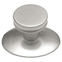 1" Metropolis Cabinet Knob with Backplate, Satin Nickel