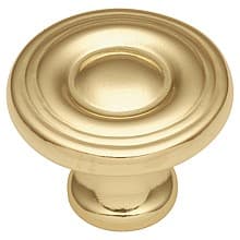 1-3/16" Conquest Cabinet Knob, Polished Brass (10/Box)