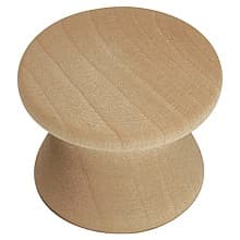 1" Natural Woodcraft Cabinet Knob, Unfinished Wood
