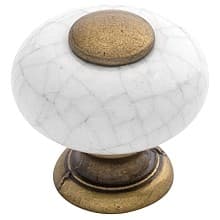 1" Tranquility Cabinet Knob, Polished/Vintage Brown Crackle
