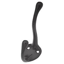 3-1/2" Universal Double Cabinet Hook, Black