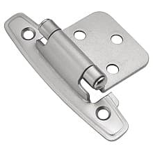 Flush Surface Face Mount Hinge, Self-Close, Satin Silver Cloud