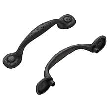 3" Refined Rustic Cabinet Pull, Black Iron