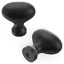 1-1/4" Williamsburg Oval Cabinet Pull, Matte Black