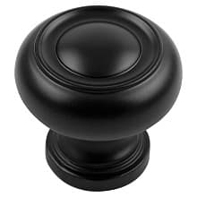 1-1/4" Cottage Mushroom Cabinet Knob, Matte Black (Box/10)