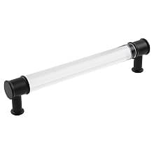 6-5/16" Midway Bar Pull, Crysacrylic/Matte Black (10/Box)
