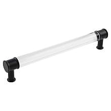 7-9/16" Midway Bar Pull, Crysacrylic/Matte Black (10/Box)