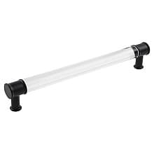 8-13/16" Midway Bar Pull, Crysacrylic/Matte Black (10/Box)