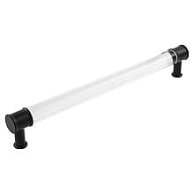 12" Midway Bar Pull, Crysacrylic/Matte Black (5/Box)