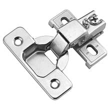 Euro Cabinet Concealed 105° Opening Hinge, Self-Close, 1/2" Overlay, Polished Nickel