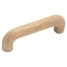 3-1/2" Natural Woodcraft Cabinet Pull, Unfinished Wood