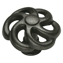 1-1/2" Charleston Cabinet Knob, Black Iron